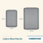 Farberware GoldenBake Bakeware Nonstick Sheet Pan Set, 2-Piece, Gray EasyOptionXY LLC