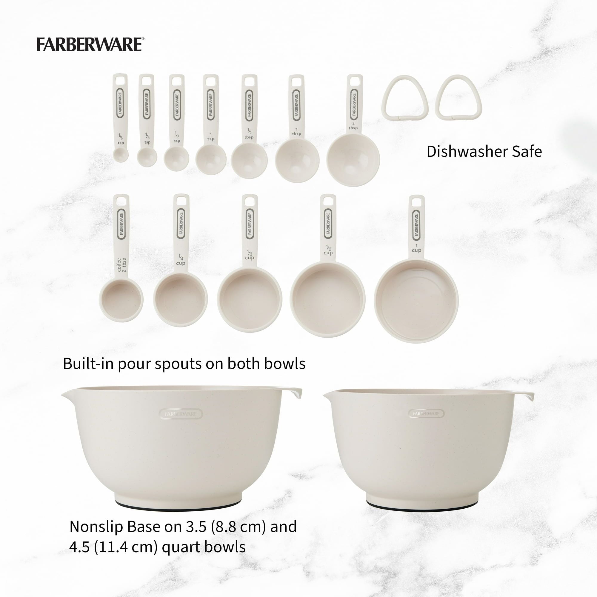 Farberware Pro 14 Piece Recycled Plastic Baking Set Beige EasyOptionXY LLC