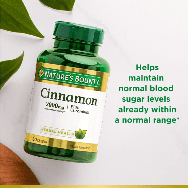Nature's Bounty Cinnamon Supplement + Chromium; 2000 mg; 60 Capsules EasyOptionXY LLC