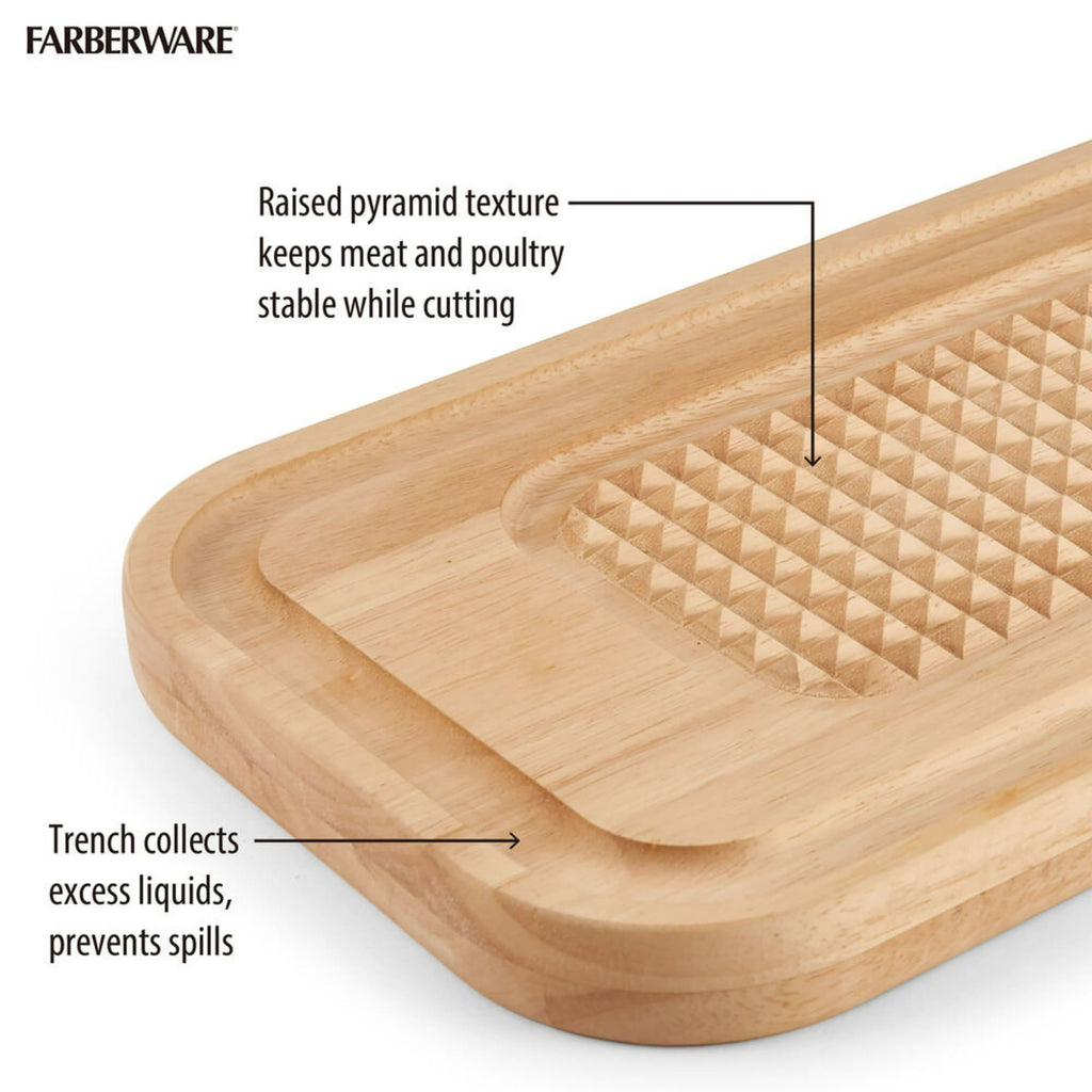 Farberware 9.45 inch X 15.75 inch Rubberwood Carving Board EasyOptionXY LLC