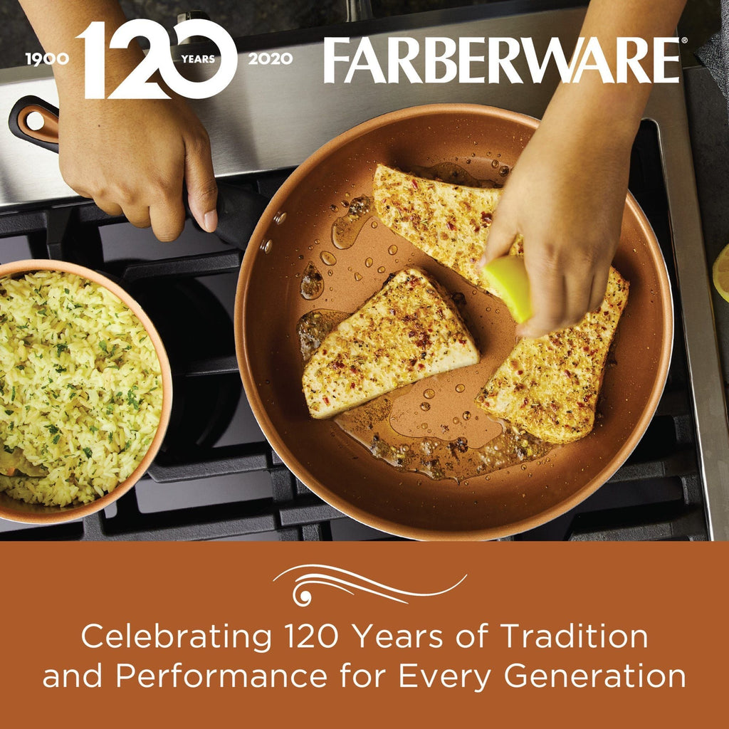 Farberware Glide Copper Ceramic Nonstick Cookware Set, Black, 12-Piece EasyOptionXY LLC
