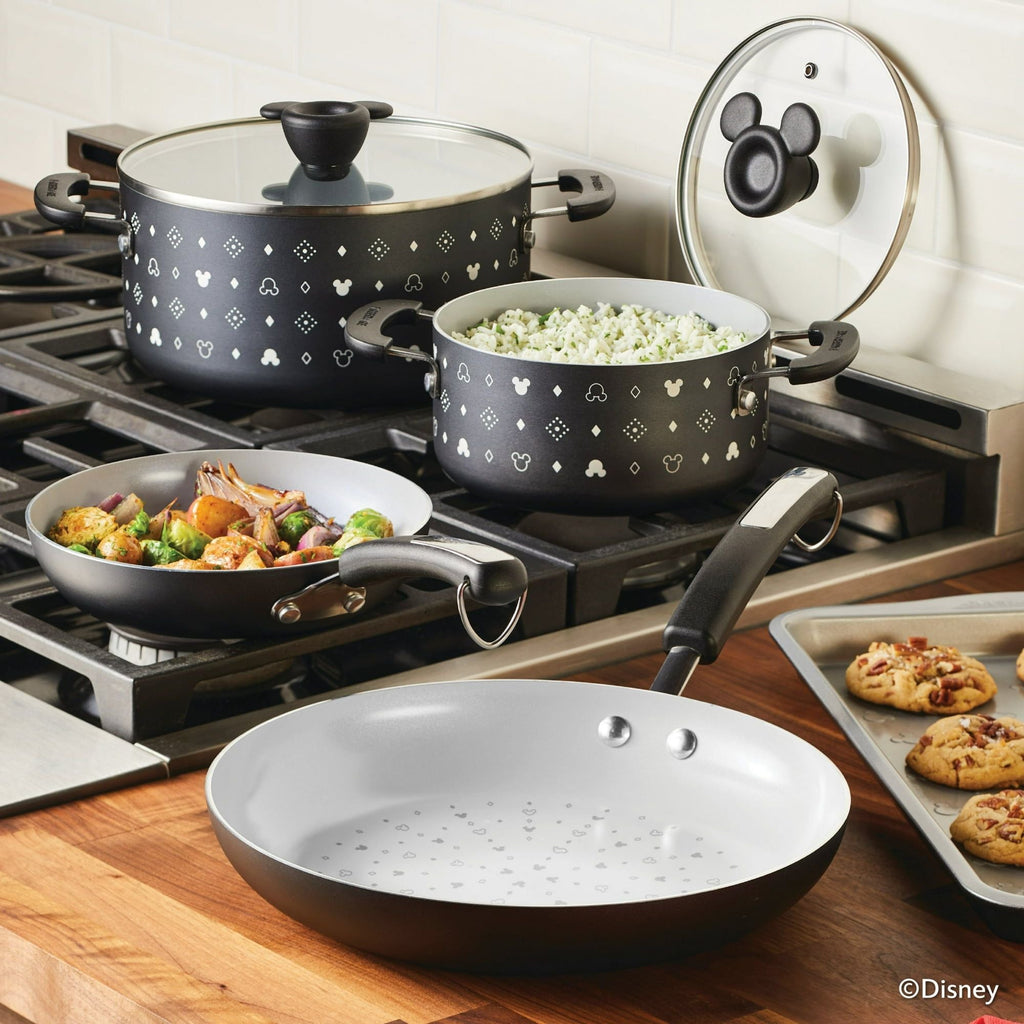 Farberware Disney 7 Piece Ceramic Nonstick Pots and Pans Set, Black EasyOptionXY LLC
