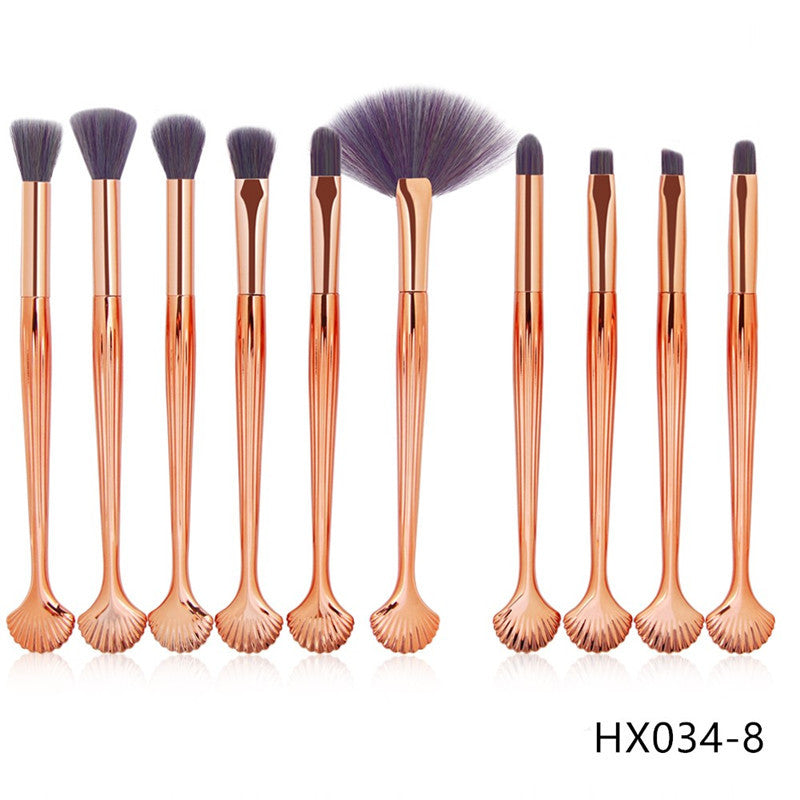 The Shell Makeup Brush Set - Purple bristles Pi-Mart