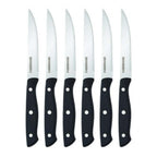 Farberware 6-Piece Stamped Triple Rivet Stainless Steel Steak Knife Set in Black EasyOptionXY LLC