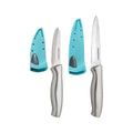 Farberware Edgekeeper 4-piece Stainless Steel Utility Knife Set with Self-Sharpening Sleeve, Aqua EasyOptionXY LLC