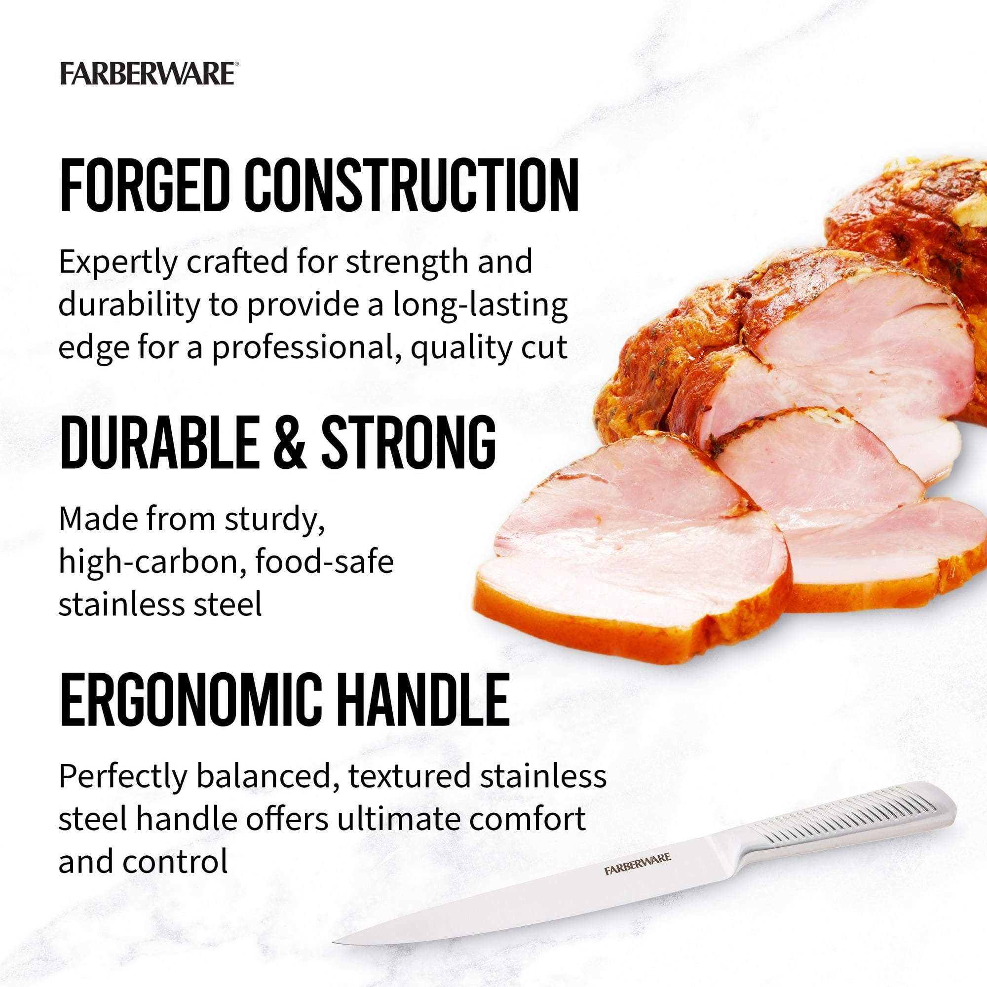 Farberware Professional 8-inch Forged Textured Stainless Steel Kitchen Slicer Knife EasyOptionXY LLC