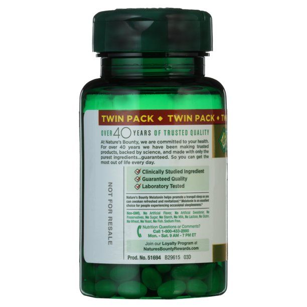 Nature's Bounty Melatonin; 5 mg; Twin Pack EasyOptionXY LLC