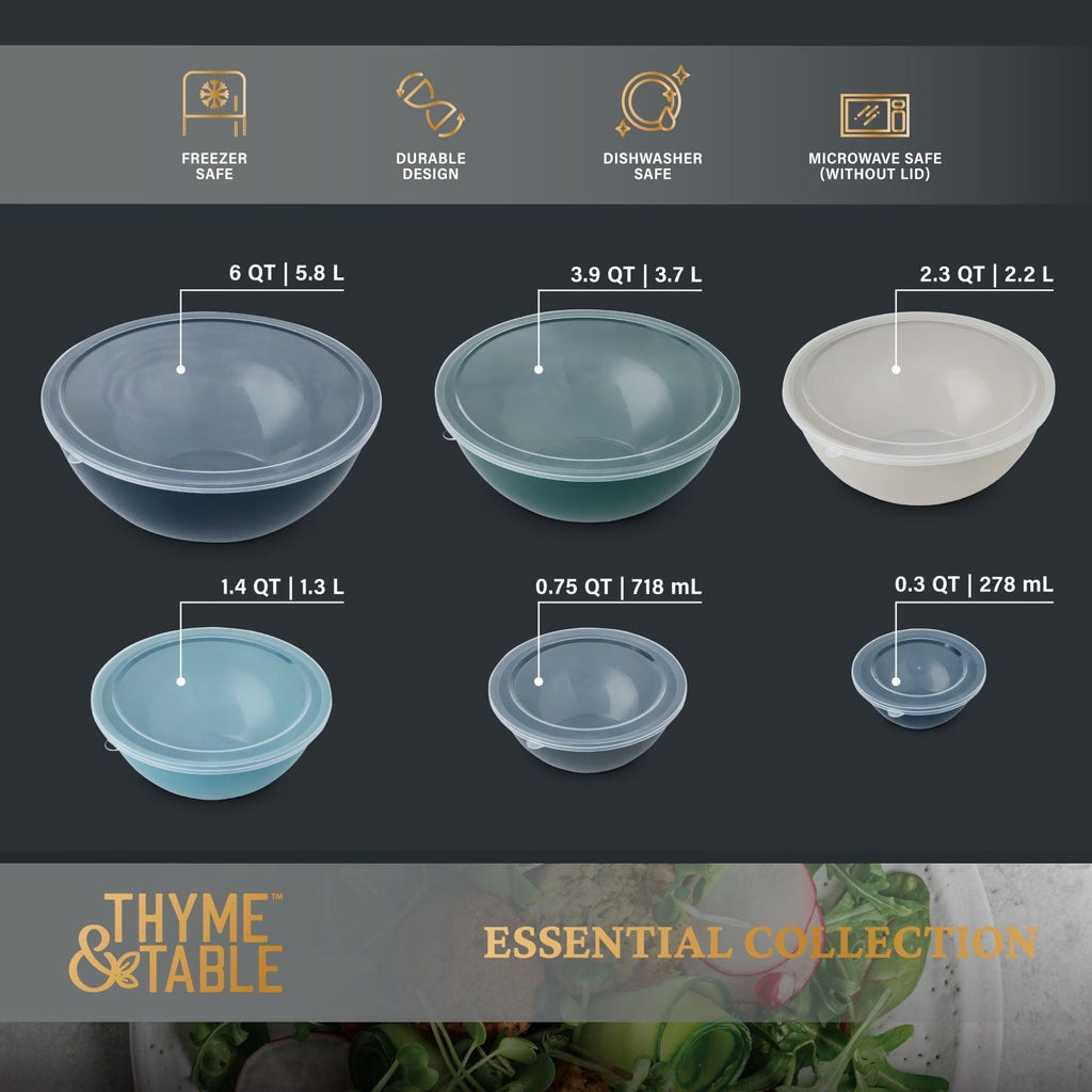 Thyme & Table 12-Piece Mixing Bowl Set, Blue