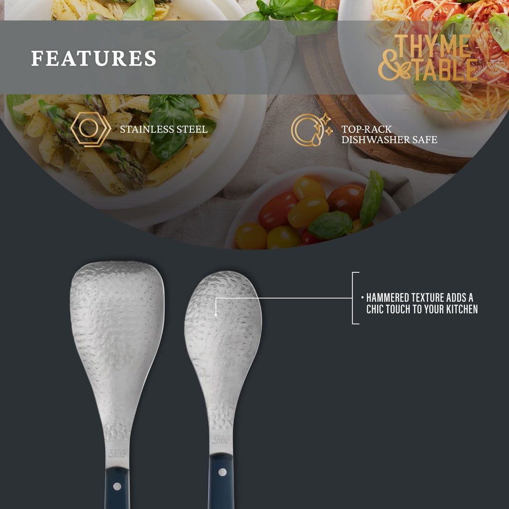 Thyme & Table 2-Piece Hammered Metal Turner & Spoon Set