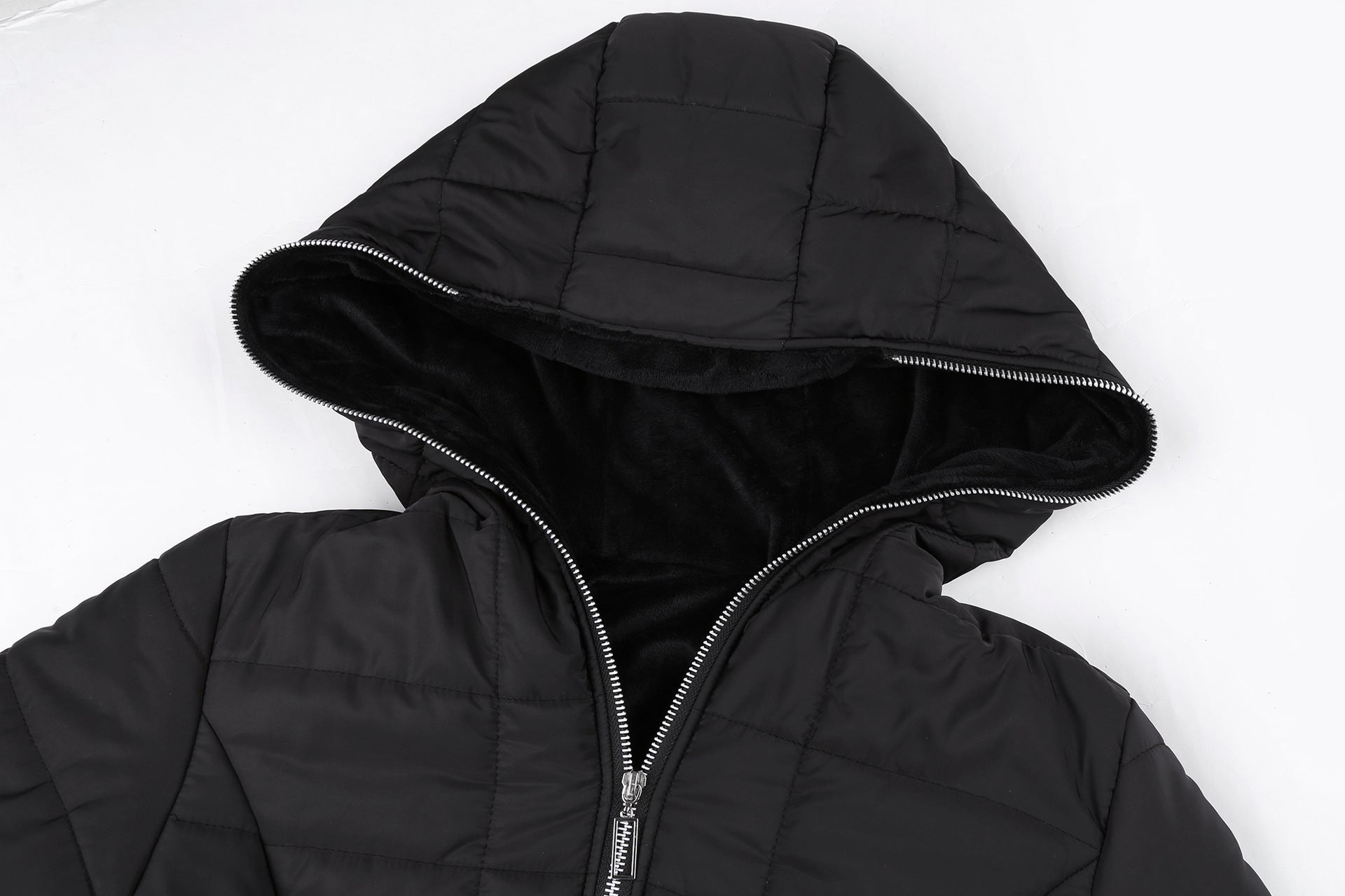 Hooded long-sleeved warm and velvet cotton jacket Pi-Mart