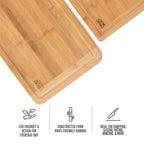 Thyme & Table Knife Friendly Bamboo Cutting Board, 2 Pack