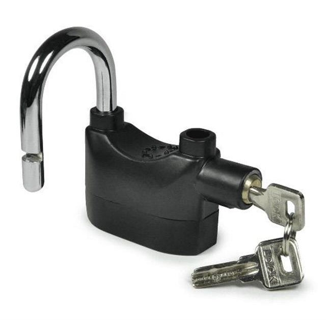 Black Waterproof Siren Alarm Padlock Alarm Lock For Bike Motorcycle Bicycle Safety Perfect With 110dB Alarm Pi-Mart