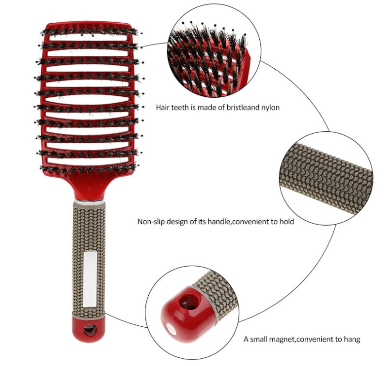 Hairbrush Anti Klit Brushy Haarborstel Women Detangler Hair Brush Bristle Nylon Scalp Massage  Teaser Hair Brush Comb Pi-Mart