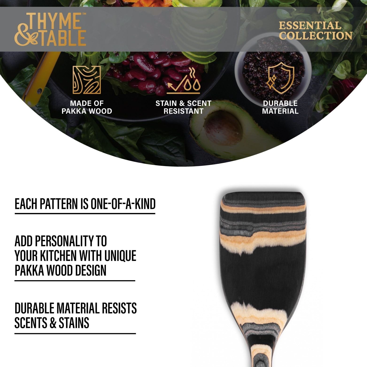 Thyme & Table Pakka Wood Turner, Black EasyOptionXY LLC