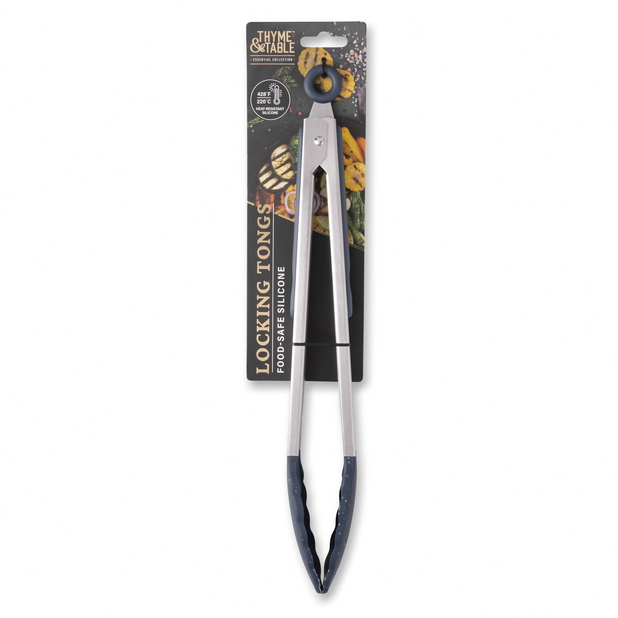 Thyme & Table Silicone Locking Tongs, Blue Speckled EasyOptionXY LLC