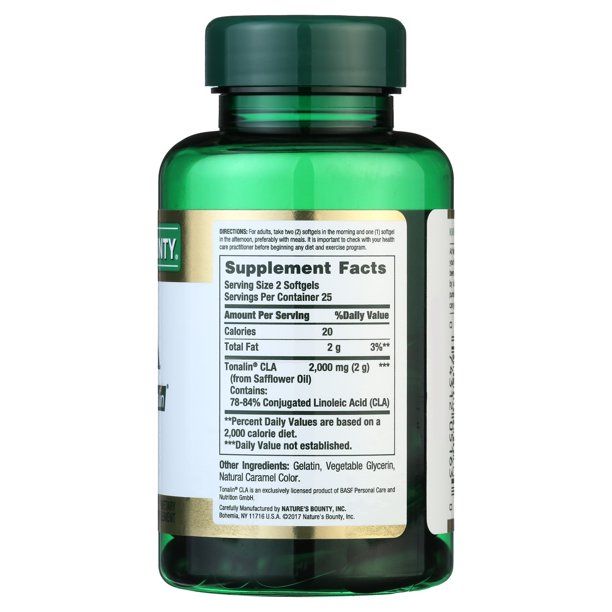 Nature's Bounty CLA Tonalin Softgels; 1000 mg; 50 Count EasyOptionXY LLC