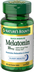 Nature's Bounty Melatonin Sleep Aid Tablets; 10 mg; 45 Count