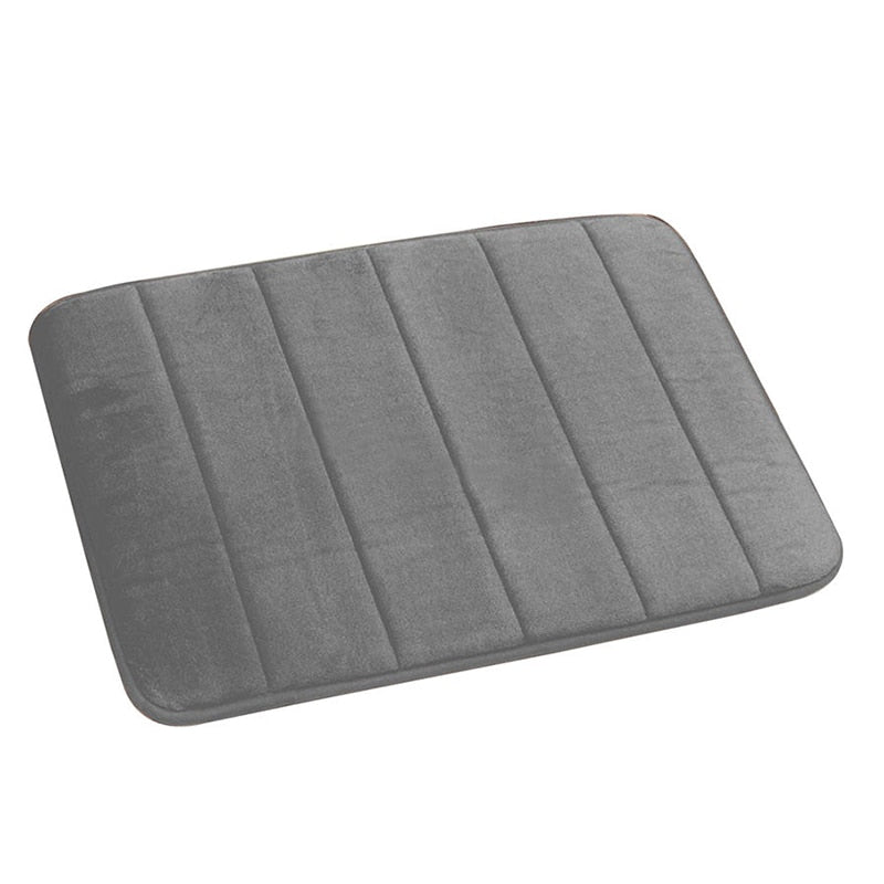 Home Bath Mat Coral Fleece Bathroom Carpet Water Absorption Non-slip Memory Foam Absorbent Washable Rug Toilet Floor Mat Pi-Mart