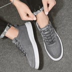 Men Sneakers Lace-up Letter Print Platform Canvas Shoes Sports Pi-Mart