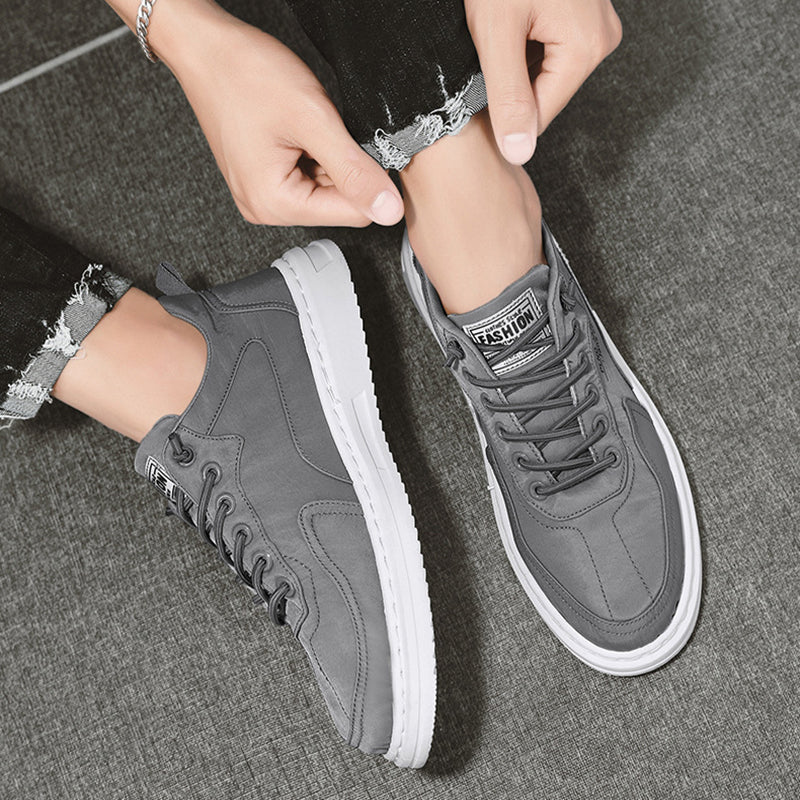 Men Sneakers Lace-up Letter Print Platform Canvas Shoes Sports Pi-Mart
