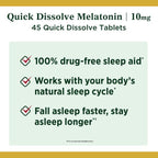 Nature's Bounty Melatonin Sleep Aid Tablets; 10 mg; 45 Count