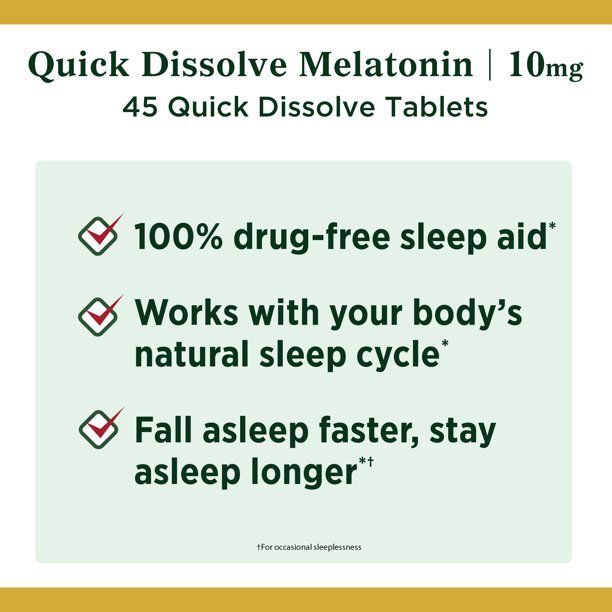 Nature's Bounty Melatonin Sleep Aid Tablets; 10 mg; 45 Count