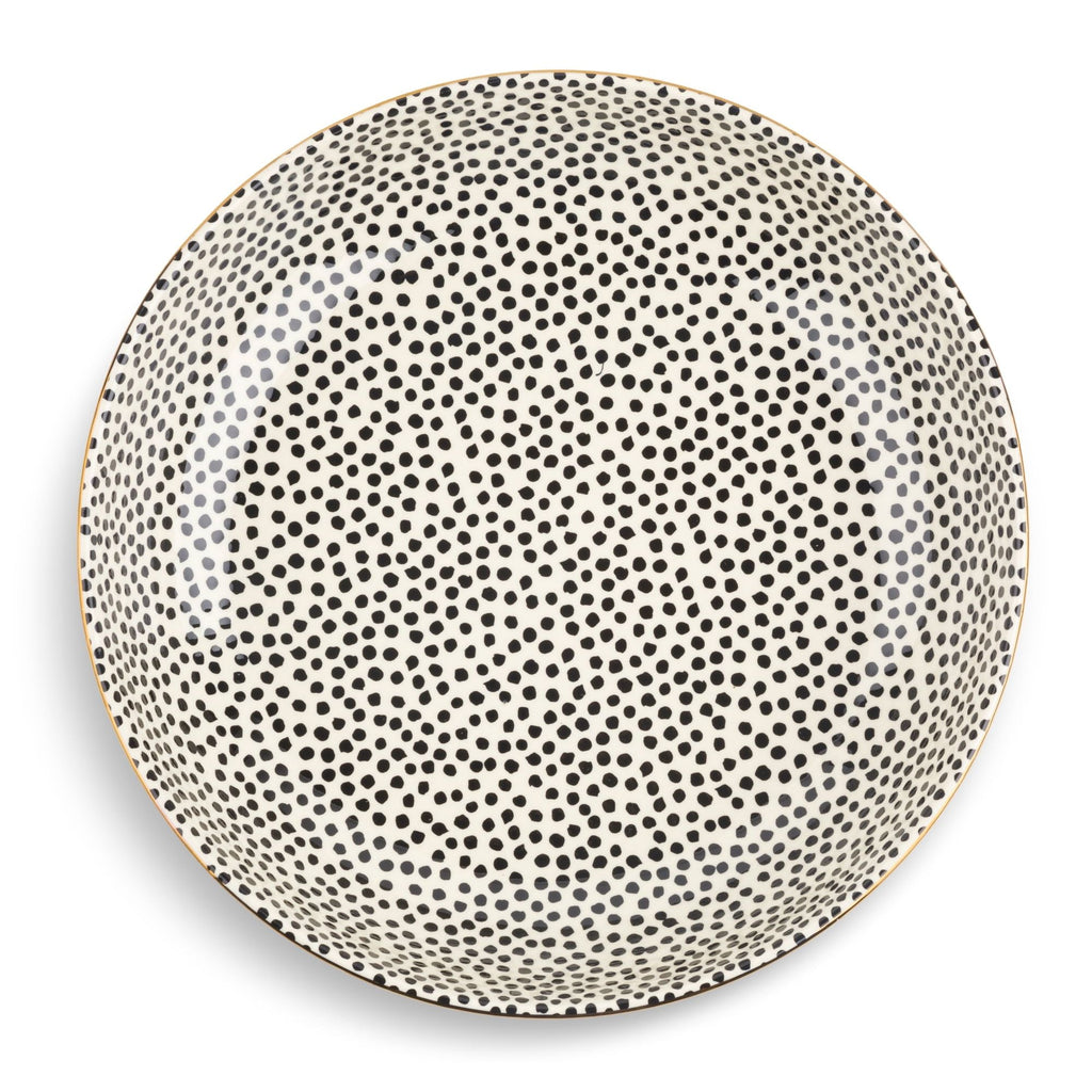 Thyme & Table Stoneware Serve Bowl, Dot EasyOptionXY LLC