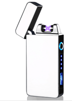 Lighter - Electric Lighter Modern Metal Windproof Double ARC Plasma Lighter USB Rechargeable with Battery Indicator