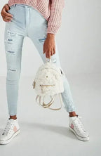 Vegan Fur Mini Backpack - Quilted Eco Bag | Femstylo