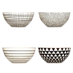 Thyme & Table Servware Black & White Assorted Stoneware Round Bowls, 4 Pack EasyOptionXY LLC