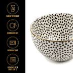 Thyme & Table Servware Black & White Assorted Stoneware Round Bowls, 4 Pack EasyOptionXY LLC