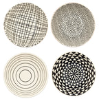 Thyme & Table Servware Black & White Assorted Stoneware Round Bowls, 4 Pack EasyOptionXY LLC