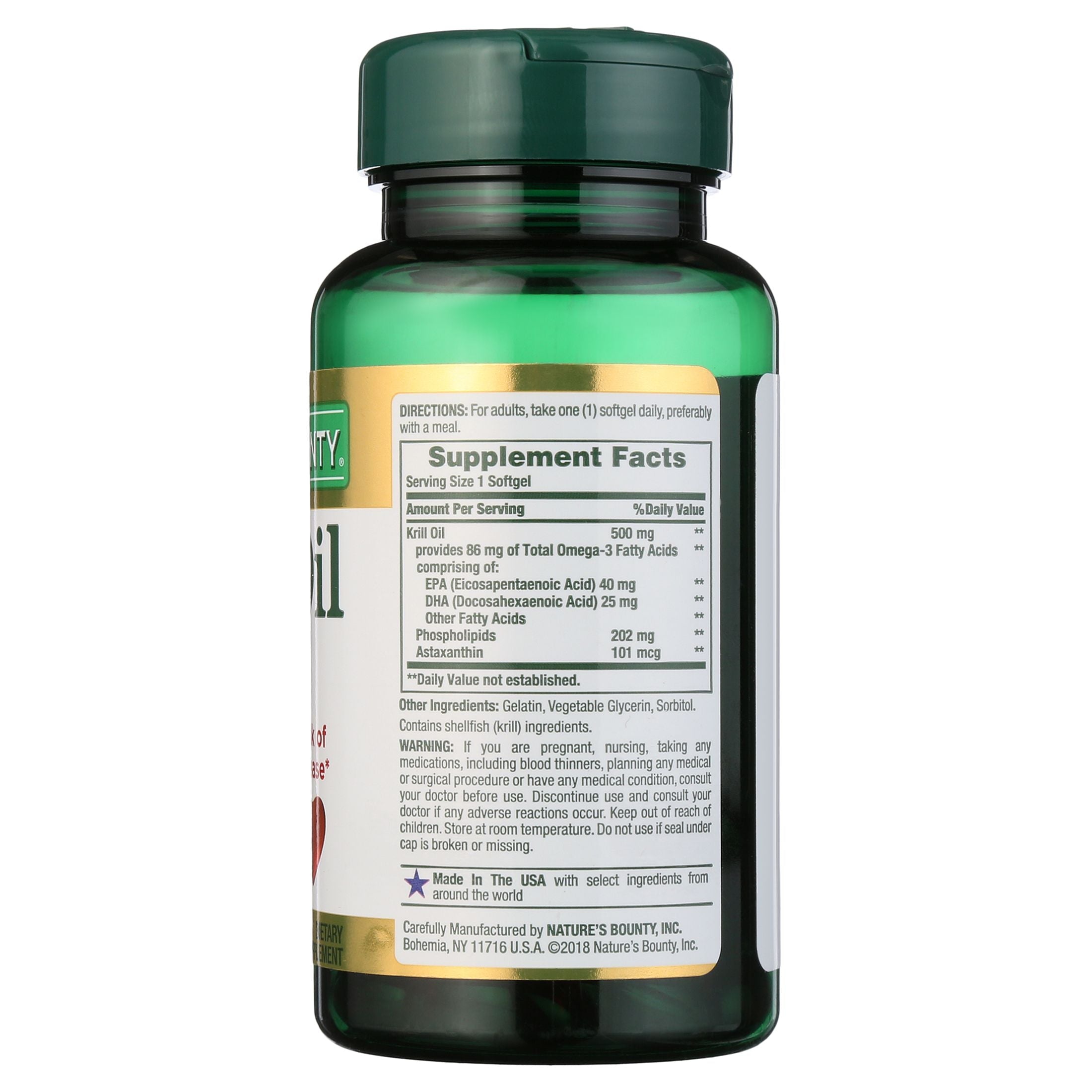 Nature's Bounty Krill Oil Softgels; 500 mg; 30 Count EasyOptionXY LLC