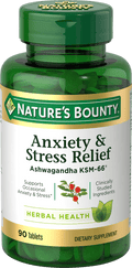 Nature's Bounty Anxiety & Stress Relief Ashwagandha KSM-66 Tablets; 90 Count