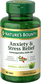 Nature's Bounty Anxiety & Stress Relief Ashwagandha KSM-66 Tablets; 90 Count