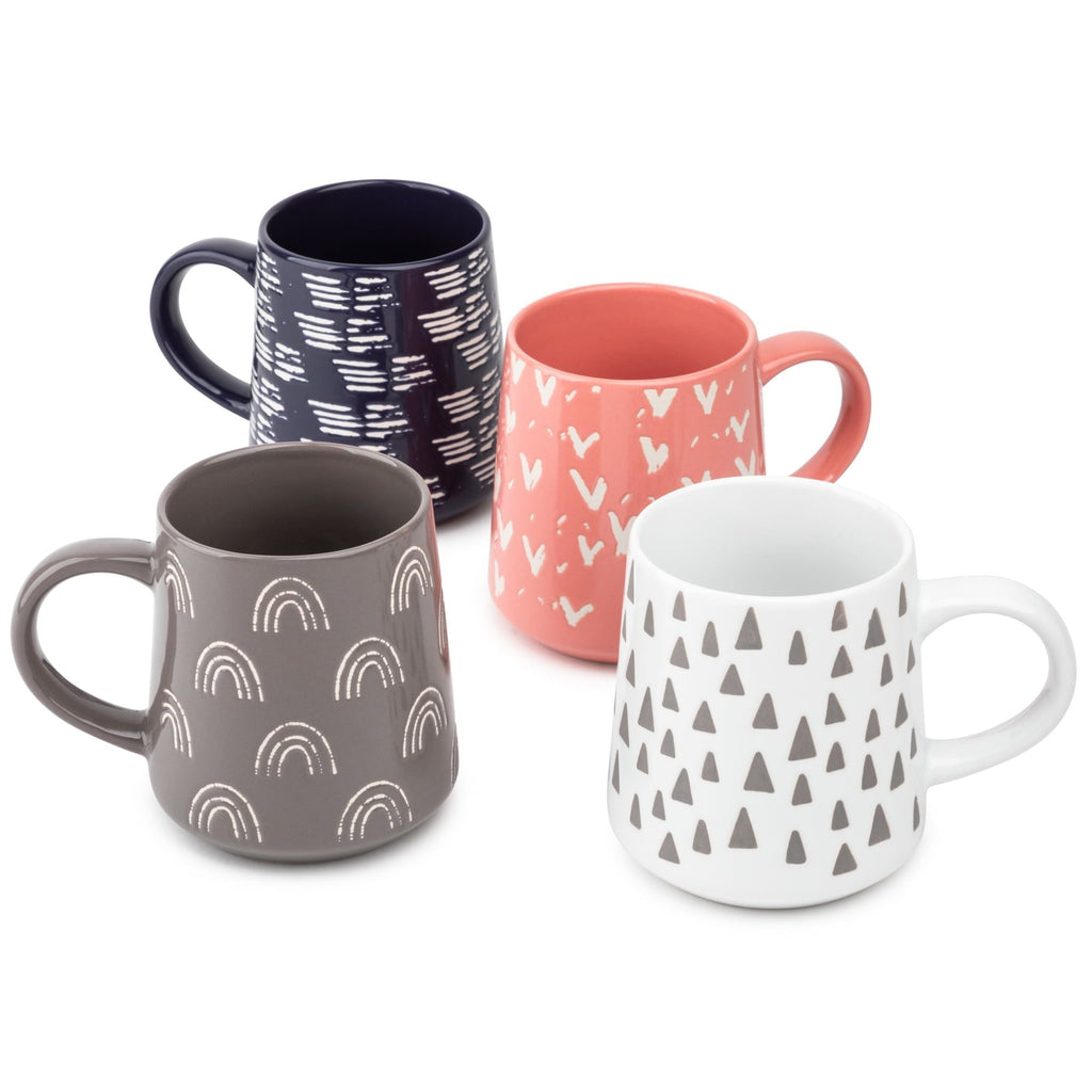 Thyme & Table Assorted Stoneware Coffee Mugs, 16 fl oz, Set of 4 EasyOptionXY LLC