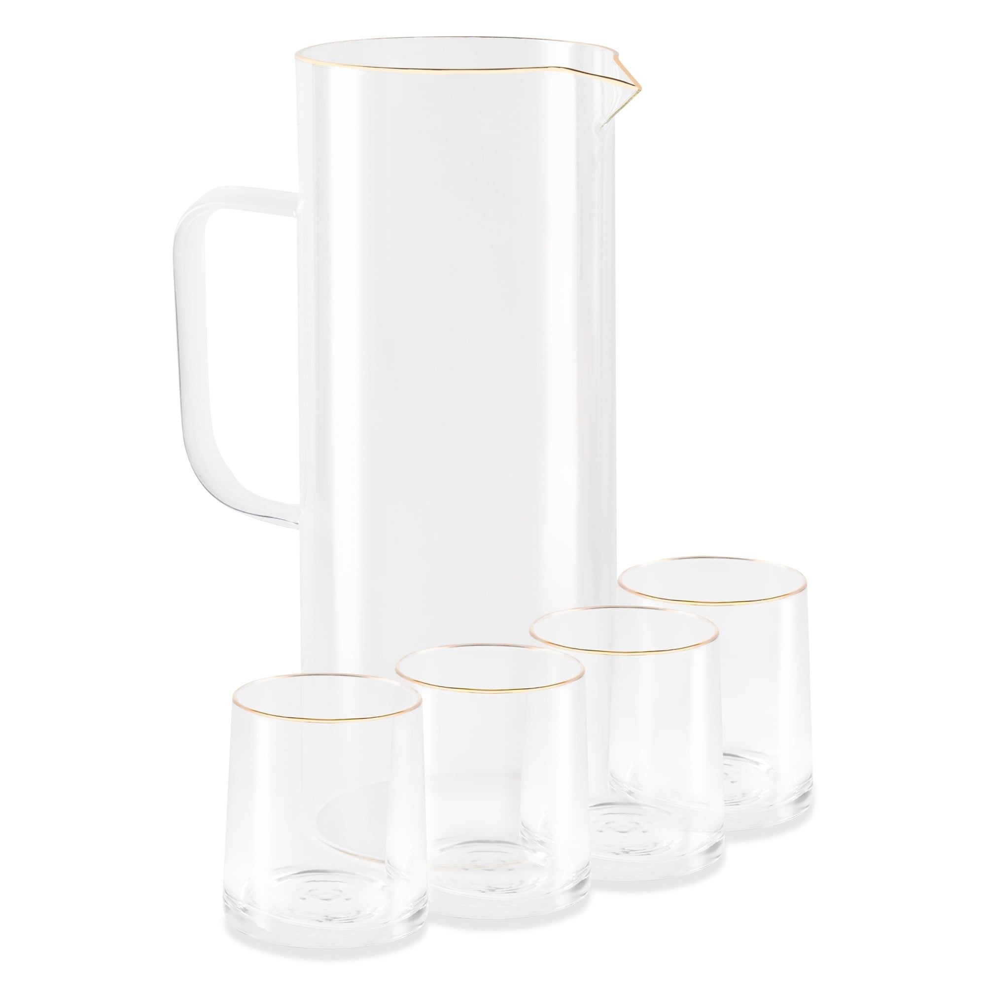 Thyme & Table 5-Piece Harvest Pitcher and 9oz Drinking Glass Set
