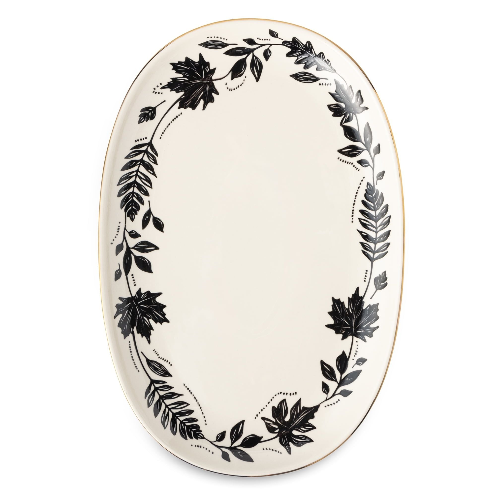 Thyme & Table Harvest 17" Oval Stoneware Serve Platter EasyOptionXY LLC