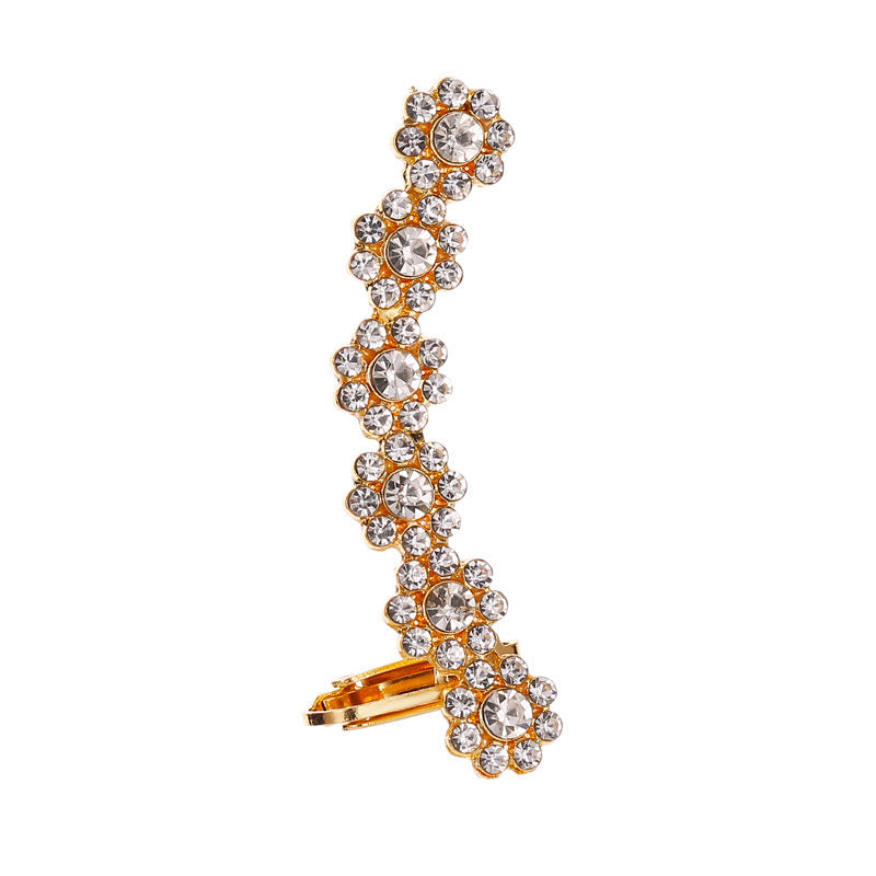 Elegant Crystal Butterfly Flower Ear Clips – Chic &amp; Feminine Statement Piece Pi-Mart