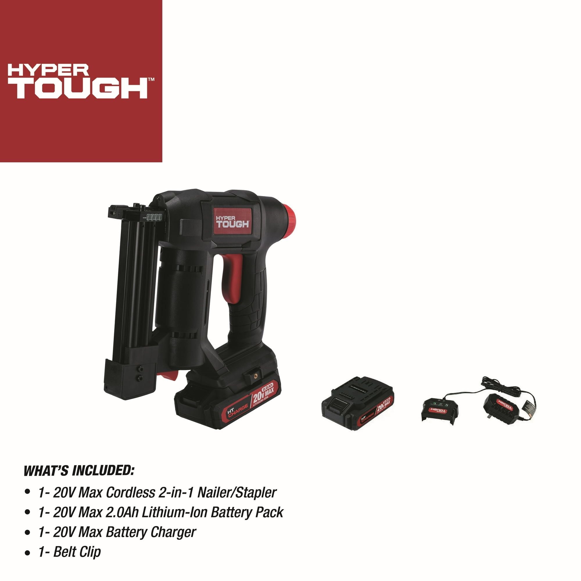 Hyper Tough 20V Brad Nail Gun and Stapler. 2.0Ah Lithium-ion Battery Powered, 25004.1 EasyOptionXY LLC