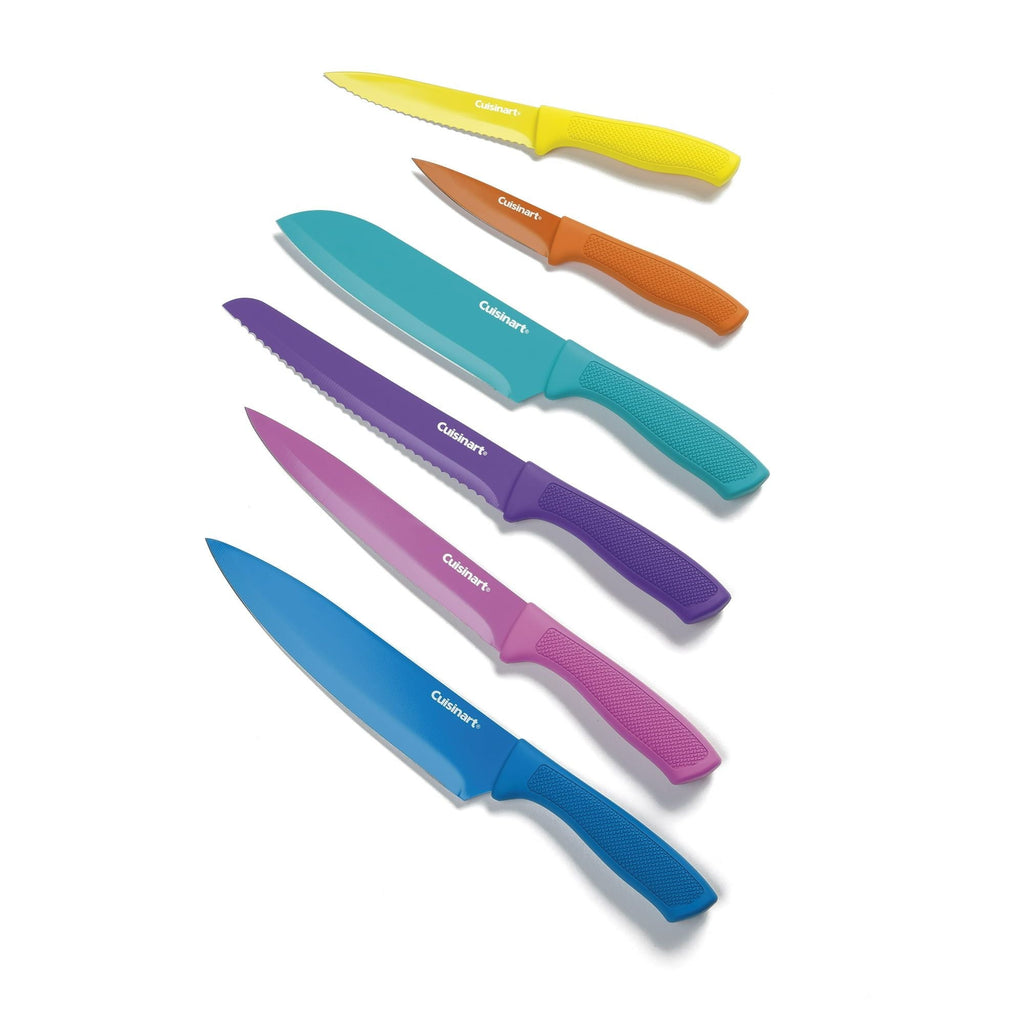 Cuisinart 12-Piece Ceramic Coated Color Knife Set with Blade Guards, C55-12PCGW EasyOptionXY LLC