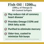 Nature's Bounty Fish Oil With Omega 3 Softgels; 1200 mg; 60 Count EasyOptionXY LLC