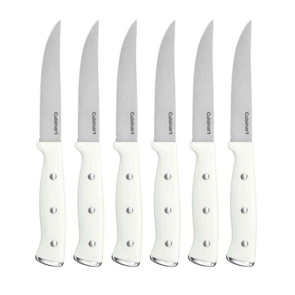 Cuisinart White Triple Rivet Steak Knife Set | 6-Piece