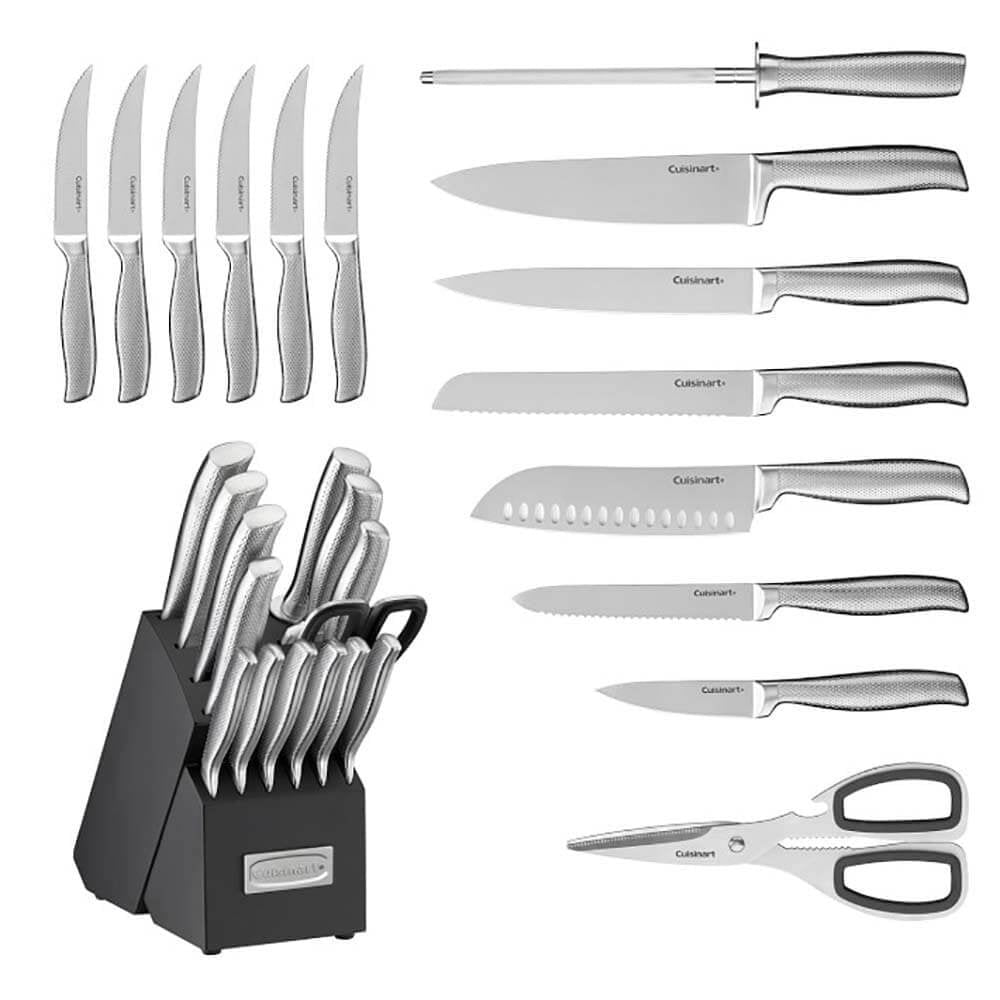 Cuisinart C77SS15PG 15PK 15-Piece Stainless Steel Hollow Handle Cutlery Block Set