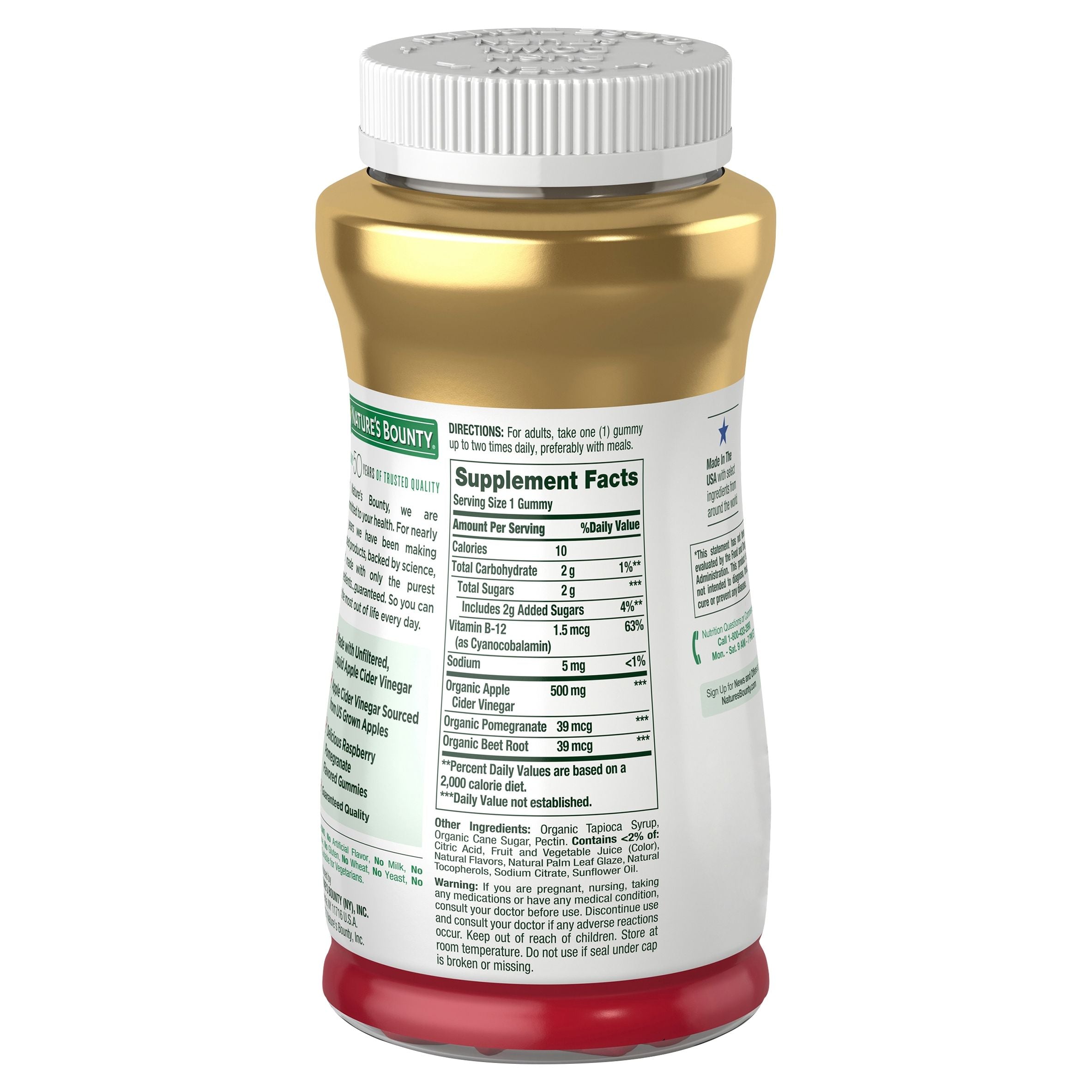 Nature's Bounty Apple Cider Vinegar Gummies Dietary Supplement; 500 mg