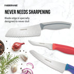 Farberware Precise Slice Utility Kitchen Knife Set, 3 Piece, Razor Sharp Knives with Ergonomic Handles, Multicolor EasyOptionXY LLC