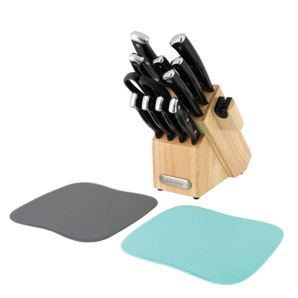 Farberware Edgekeeper 14-Piece Triple-Rivet Cutlery Block Set with Built-In Sharpener, Black EasyOptionXY LLC