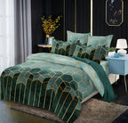 Gilt Line Geometric Elements Quilt Cover Set Bedding Pi-Mart
