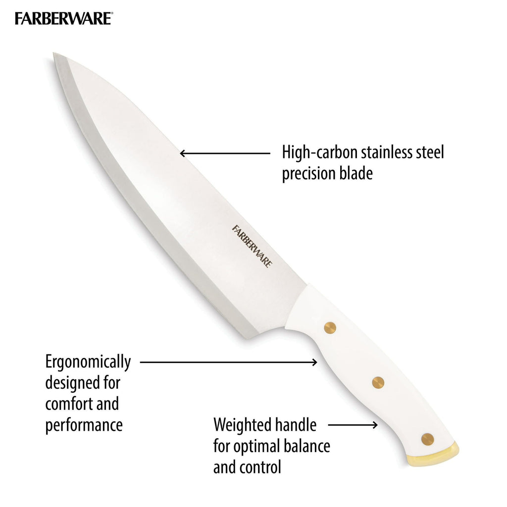 Farberware 15-Piece Forged Triple Riveted Knife Set with Block Gold EasyOptionXY LLC