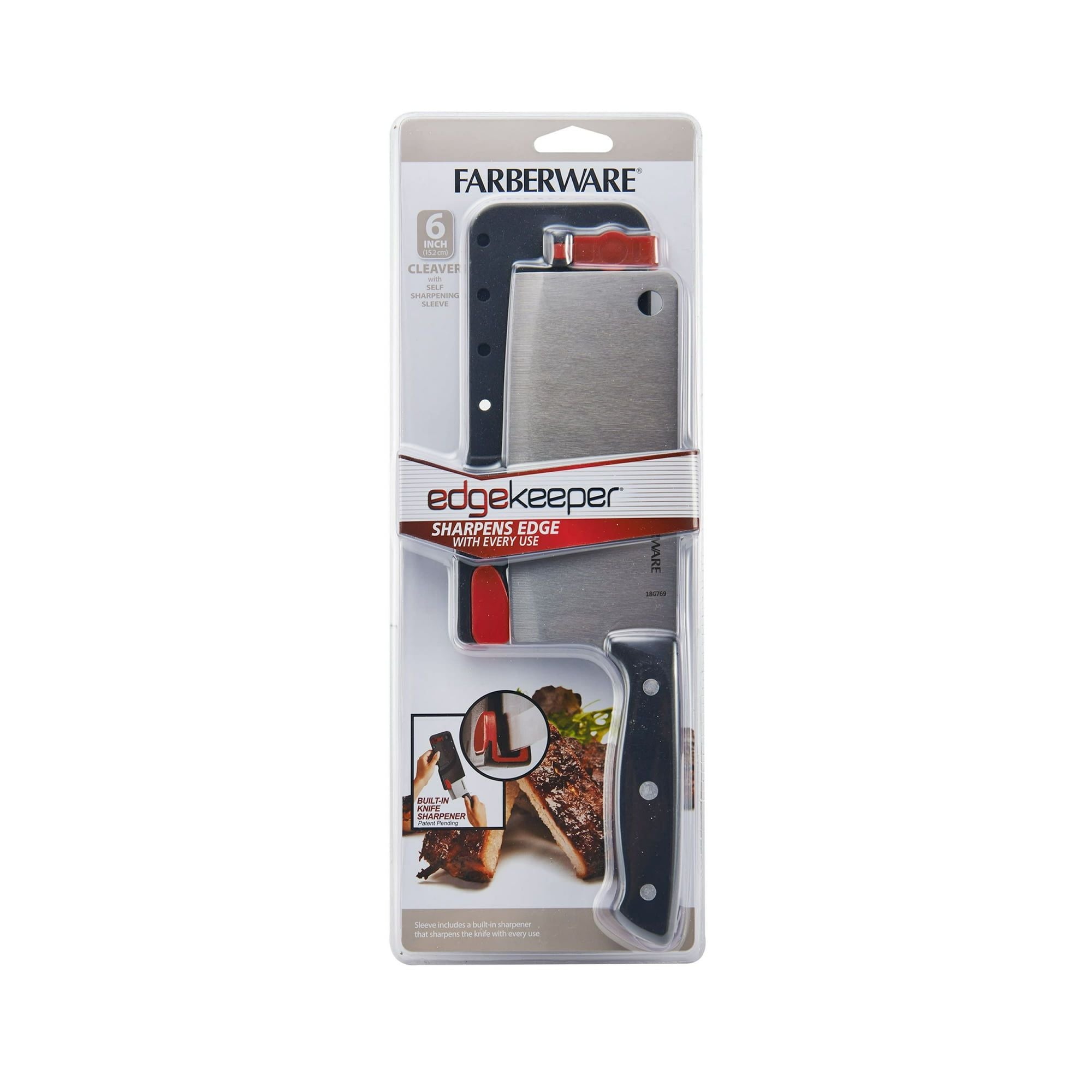 Farberware Edgekeeper 6-inch Triple Riveted Cleaver with Self-Sharpening Sleeve EasyOptionXY LLC